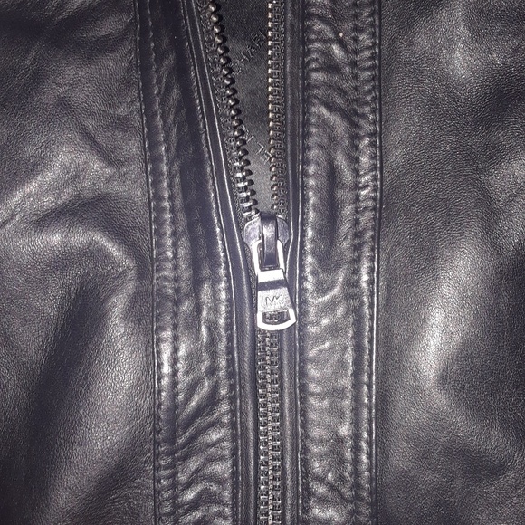 Michael Kors mens Zip-Front Leather Jacket - Picture 3 of 5